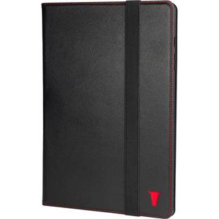 Samsung Galaxy Tab S9+ Leather Case - Black with Red Detail