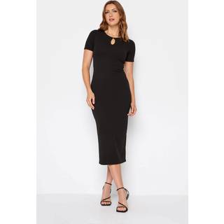 Lts Tall Black Keyhole Detail Midi Dress 10 Lts | Tall Women's Black Dresses
