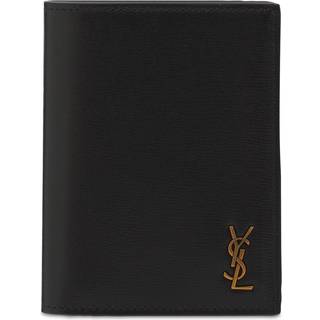 Saint Laurent Tiny Cassandre leather wallet - black - One Size
