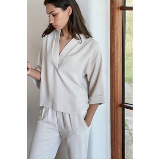 Luma Crepe Bluse, Creme, 34