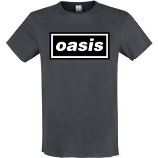 Oasis - Oasis Logo Amplified Vintage Charcoal T Shirt