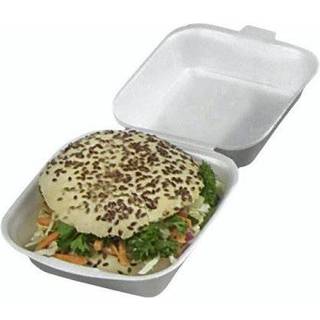 Burgeræske skum med låg 155x155x80mm , 500 stk