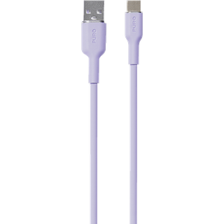 USB-A til USB-C Kabel - PURO Soft 1.5m - Lilla