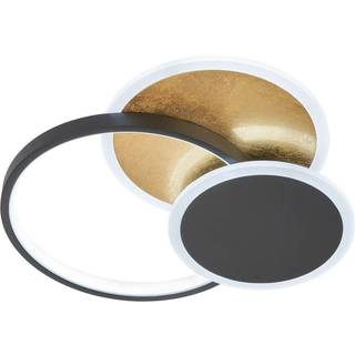 Tomo LED-loftlampe, sort/guld, 40 cm, metal Fjernbetjening CCT