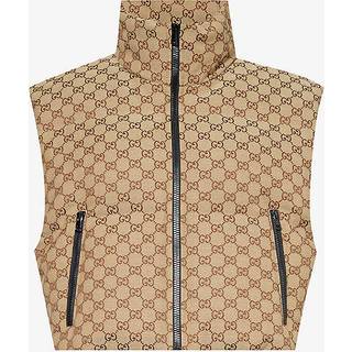 Gucci GG canvas puffer vest - brown - S