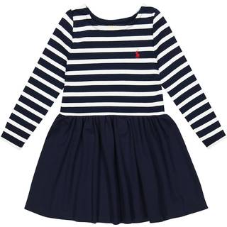 Polo Ralph Lauren Kids Striped cotton jersey dress - blue - Y 7