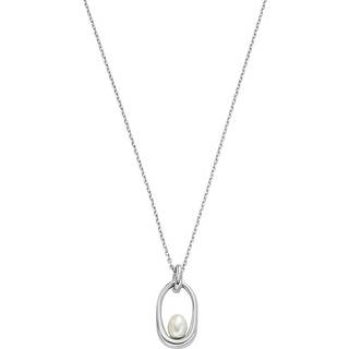 Skagen Agnethe Pearl halskæde i stål med perlevedhæng