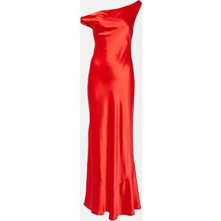 Staud Ashanti one-shoulder satin gown - red - M