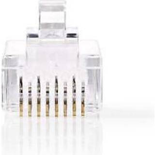 Nedis Netværksstik   RJ45-hanstik   Til flertrådede kat. 6 UTP-kabler   10 stk.   Transparent