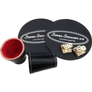 Raflesæt m/ 2xbægre, 2xunderlag og 12 terninger