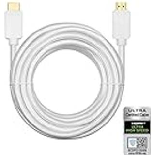 NÖRDIC CERTIFIED CABLES  Certified 5m Ultra High Speed HDMI 2.1 8K 60Hz 4K 120Hz 48Gbps Dynamisk HDR Earc VRR Nylon Flettet Kabel Forgyldt