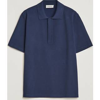 Lanvin Oversized cotton jersey polo shirt - blue - EU 44