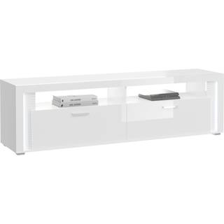 Skylight skænk 1 klaplåge, 2 hylder inkl. lys højglans hvid,glas grå,hvid.