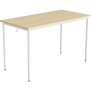 Elevbord 166 1200x600 mm Højde 720 mm Birk laminat på hvidt understel