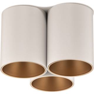 Loftlampe Eye Tone III, hvid/guld
