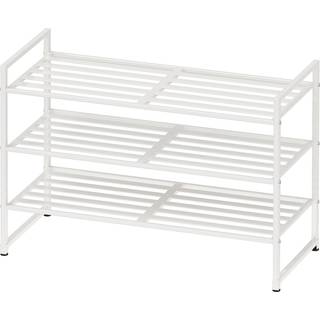 Simple Houseware 3-Tier Stackable Shoe Rack Organizer Shelf White