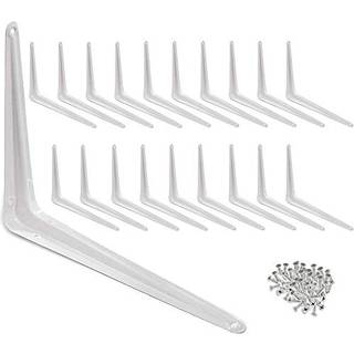 Widesskall? Metal 8 """" x 10 """" tomme væg hjørne vinkel hylder hyldebeslag hvid pakke med 20