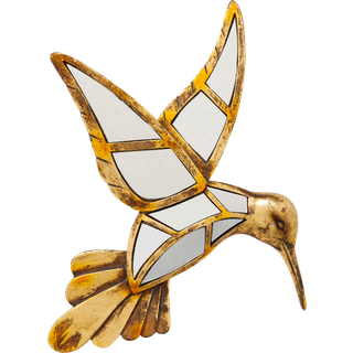 KARE vægobjekt Hummingbird Mirror, polyresin, glas, guld