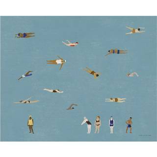 Fine Little Day Swimmers plakat Blue, 40x50 cm
