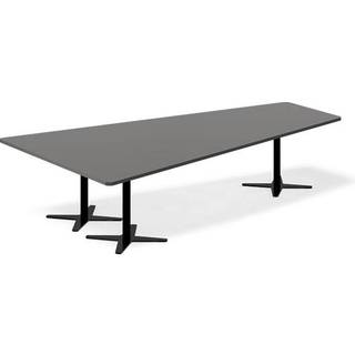 Office konferencebord trapezformet 320x180cm Antracit med sort stel