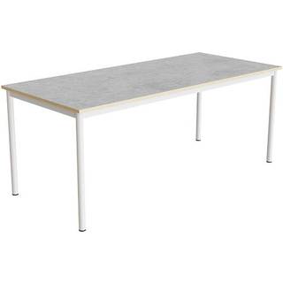 Bord Combi 200, 1800x800 mm Højde 720 mm Lys grå linoleum på hvidt stel