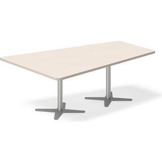 Konferencebord DNA, Birk 2000x1425 mm trapezformet, Alugrå understel