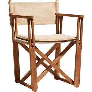 Skargaarden Kryss Lounge armstol Sunbrella Heritage Papyrus beige, teak
