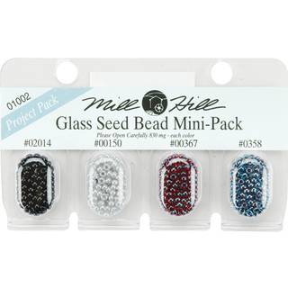 Mill Hill Glass Seed Beads Mini Packs 830 mg 4/PKG-02014 00150 00367 00358
