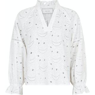 Micah Emb Bluse, Hvid, 34