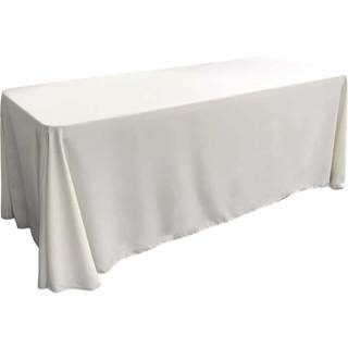 La Linen Polyester Poplin Rectangular Tabge 90 med 156-tommer hvid