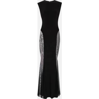 Norma Kamali Paneled jersey and mesh maxi dress - black - L