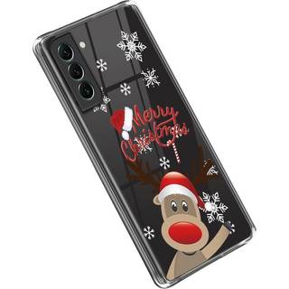 Samsung Galaxy S22 TPU Plast Julecover - Merry Christmas - Rensdyr med Nissehue