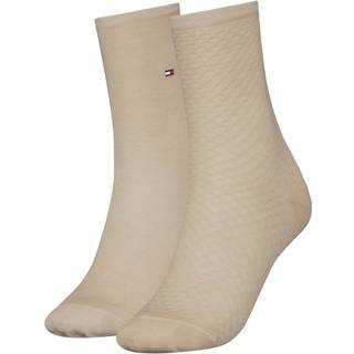 Tommy Hilfiger 2-pak Women Diamond Structure Socks - Beige - Str 35/38