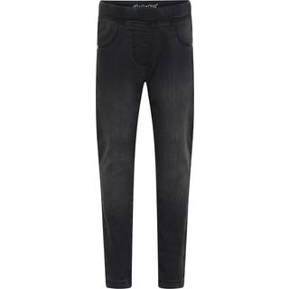 Minymo Pige Jeggings i økologisk bomuld - Grey Black - 152