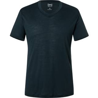 super.natural Sierra 140 V Neck T-shirt Herrer størrelse S farve sort/blå