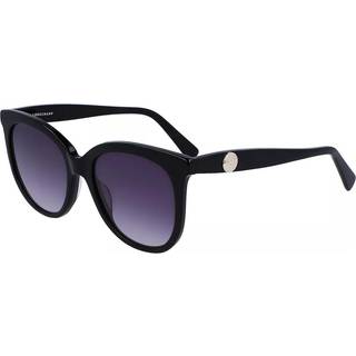 LONGCHAMP Kvinde LO731S 001 Solbriller Acetat Sort Grå Rund Normal Normal