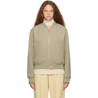 Jil Sander Wool gabardine bomber jacket - grey - EU 46