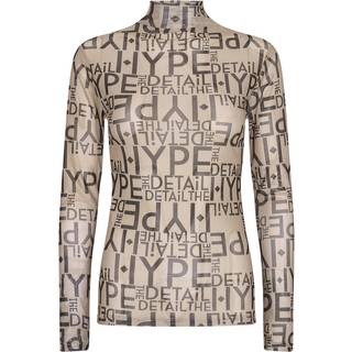 Hype The Detail Mesh bluse, brun, Størrelse: XS, Dame