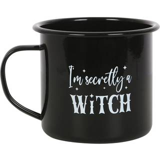"I am secretly a Witch" Emaille Becher