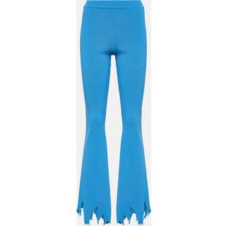 JW Anderson Ribbed-knit distressed slim pants - blue - M