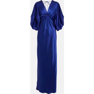 Stella McCartney Deep V-neck satin maxi dress - blue - XXXS