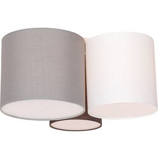 Loftslampe hvid grå og brun 3-lys - Multidrum
