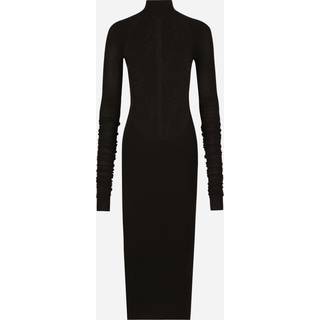 Dolce&Gabbana Chantilly lace and jersey midi dress - black - L