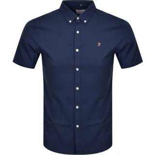 Farah Vintage Brewer Slim Short Sleeve Shirt Navy