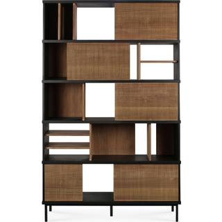 Ethnicraft Oscar Rack hylde Teak-Black 5 låger 120x40 cm