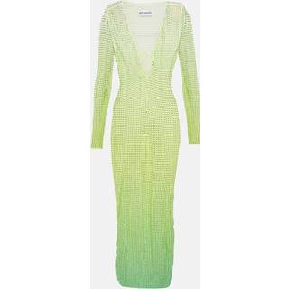 Self-Portrait Crystal-embellished maxi dress - green - XXS