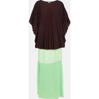 Dries Van Noten Pleated poplin midi dress - multicoloured - XS