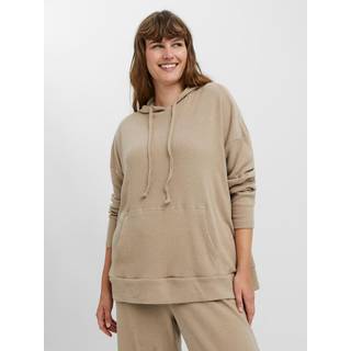 Vero Moda Curve dame hoodie VMPUFFY - Silver Mink - 48/50