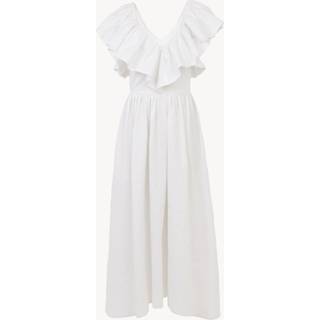ChloÃ© Ruffle-trimmed cotton midi dress - white - L