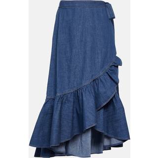 Polo Ralph Lauren Ruffled cotton chambray wrap skirt - blue - XXS